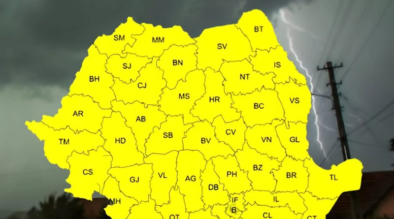 NEWS ALERT – COD GALBEN de vreme rea în România